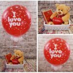 Aerostático con peluche y bombones